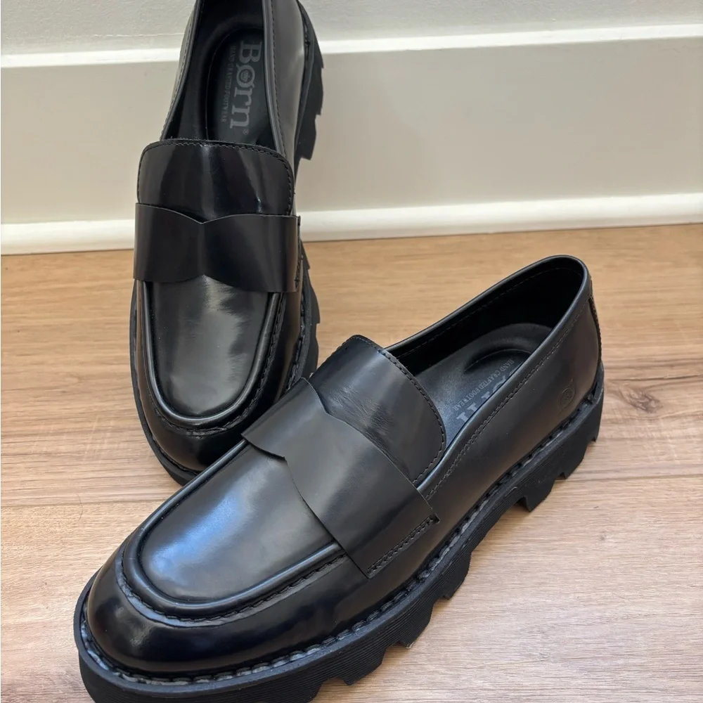 Born Sigge Black Leather Loafers Women Size 9.5 - Picture 10 of 10